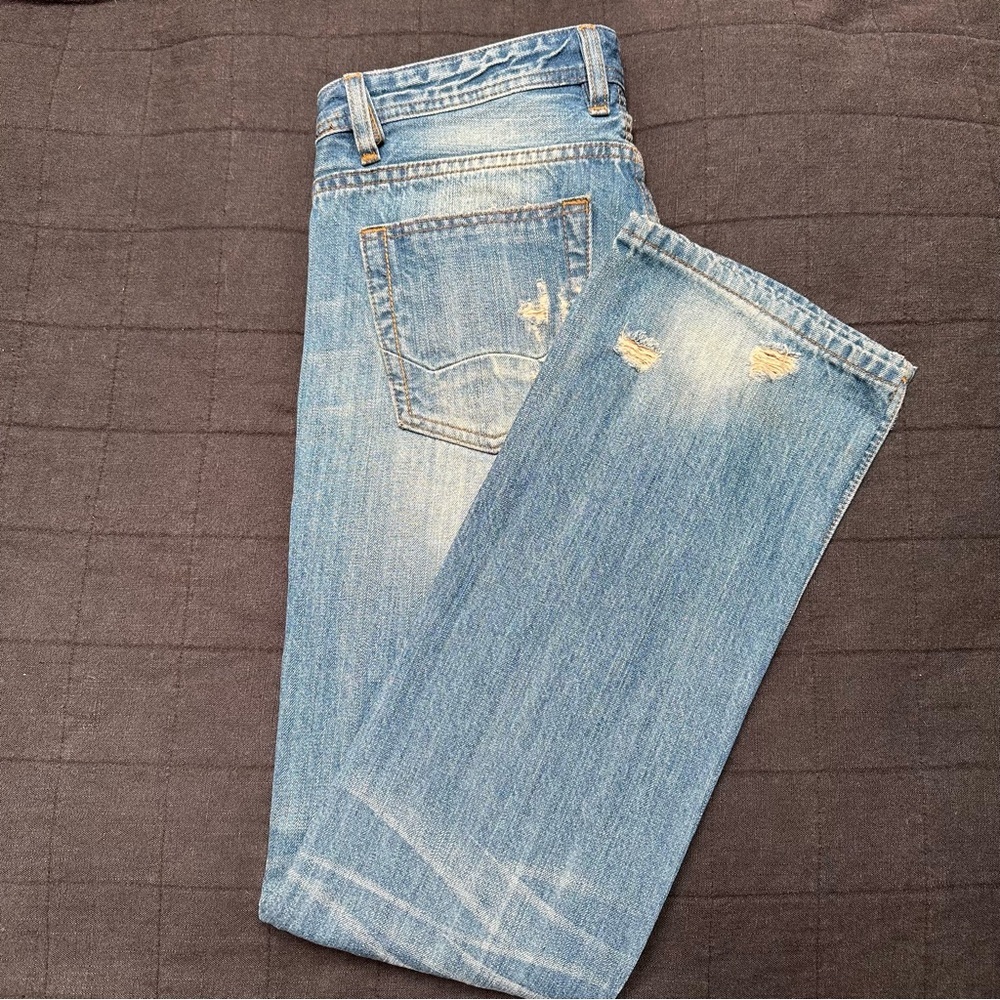 Cult of Individuality Hagen Relaxed Distressed Blue Jeans for Men - Picture 3 of 3